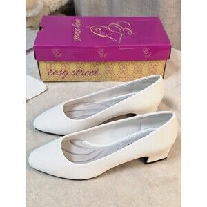 Easy Street Women's Alive 5 Prim Dress Pump Silver Satin Heels 9.5 W